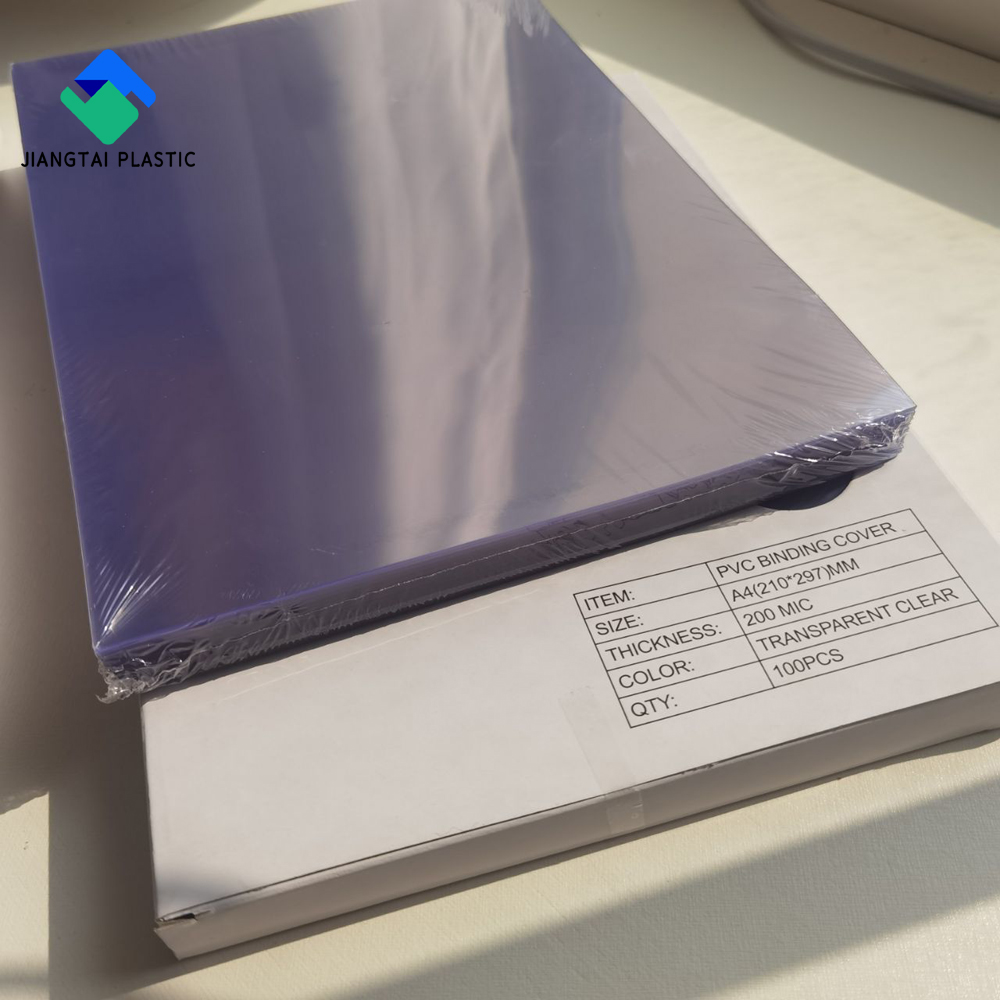 Jiangtai A3 A4 Customized Size Clear Pvc Film Transparent PVC Sheet Binding Covers