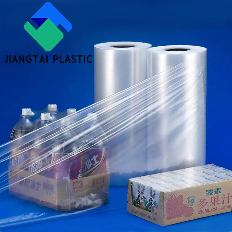 Polyethylene Shrink Film LDPE Shrink Film Roll PE Heat Shrink Film 60 Mikron PE Shrink Film for Glass Bottle Beer Beverage Shrink Film Shrink Wrap